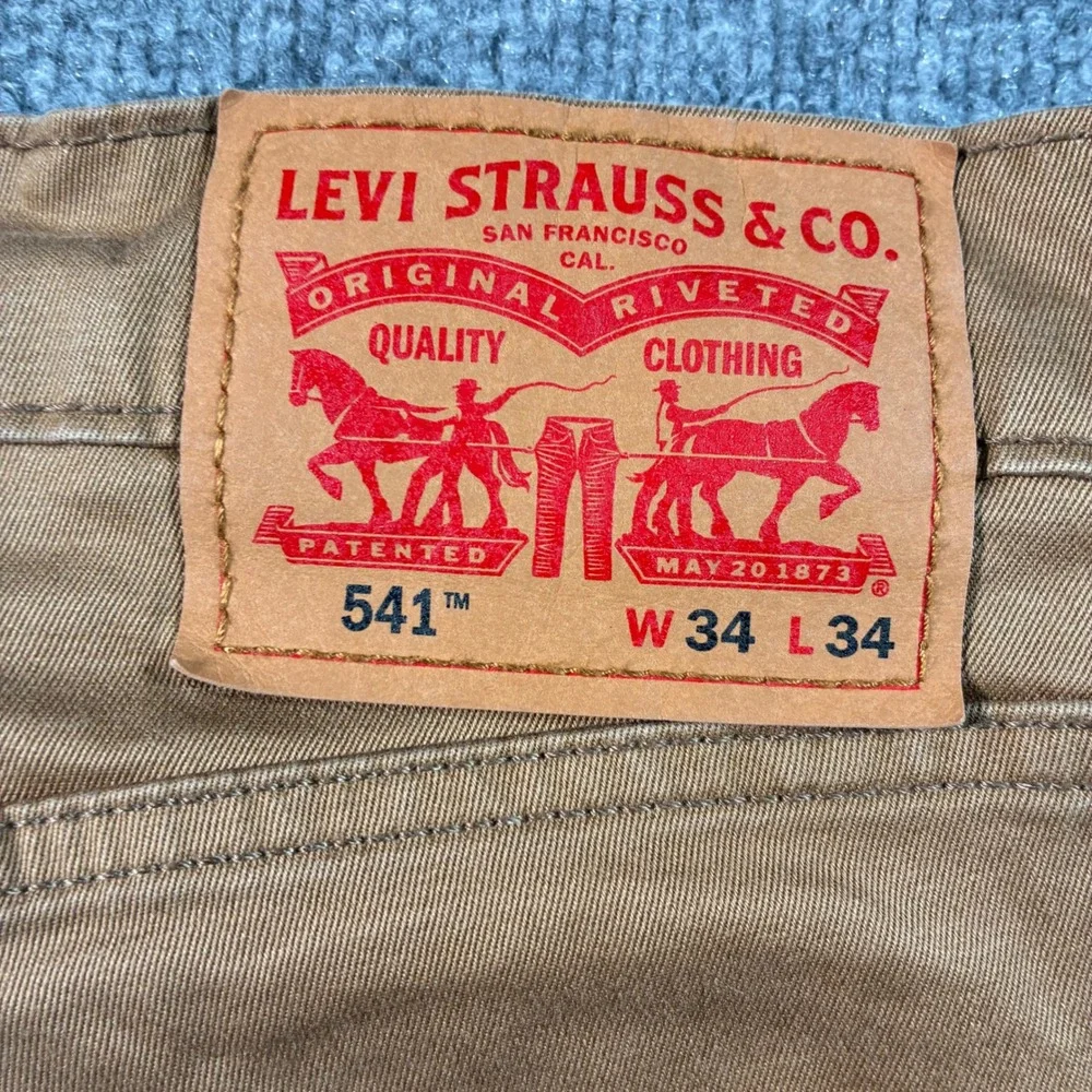 Levi's 541 Athletic Taper Pants Mens 34x34 Brown Stretch Chino Twill 5 Pocket